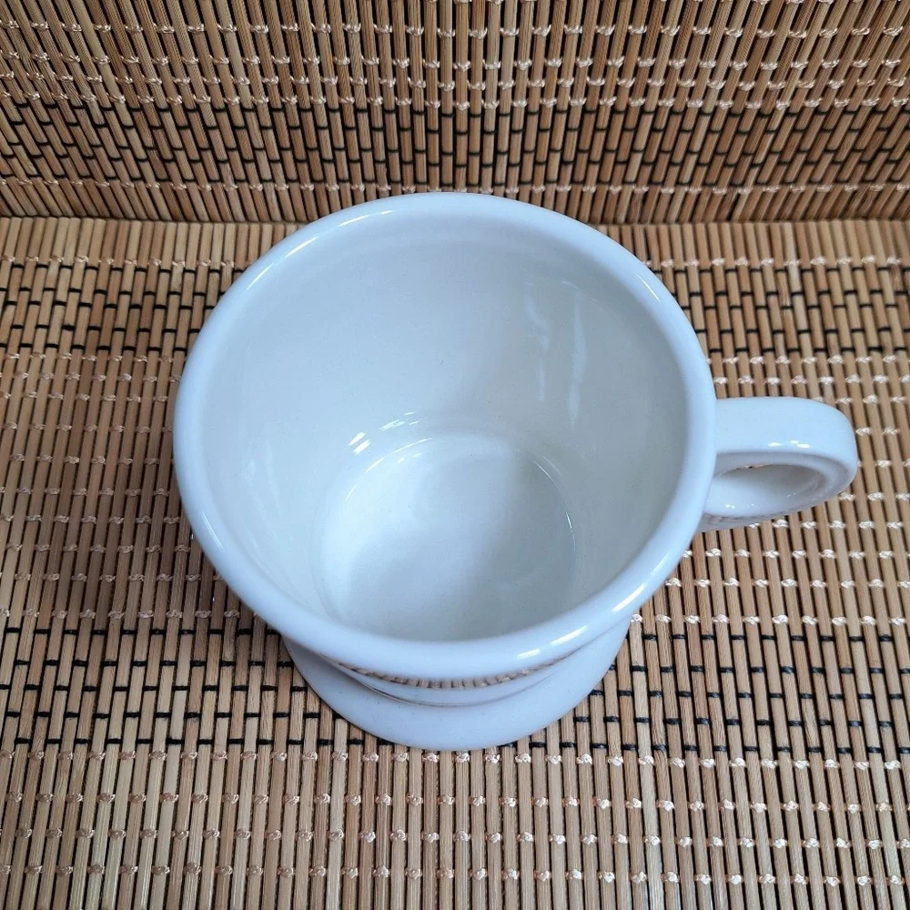 Anthropologie Coffee Mug Monogram White/‎ Black Letter V With Small Round Handle